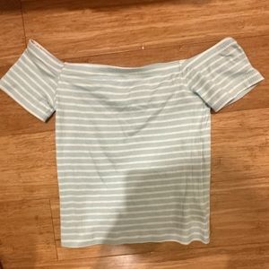 Forever 21 Top Blue White Medium